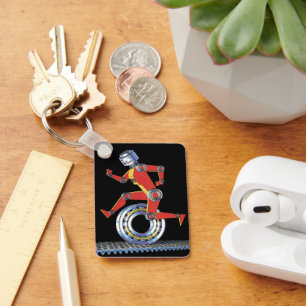 Chaveiro Robô de Ficção Científica Vintage Correndo com Rod