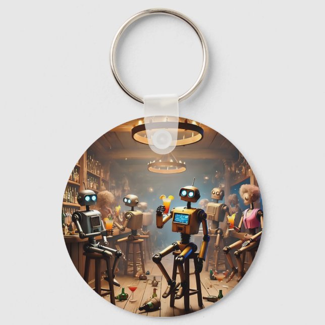 Chaveiro robots having fun in a bar (Frente)