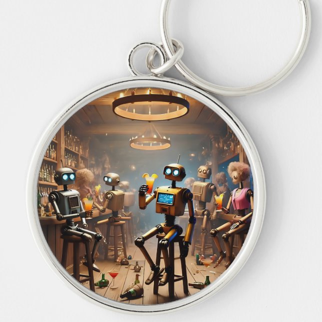 Chaveiro robots having fun in a bar (Frente)