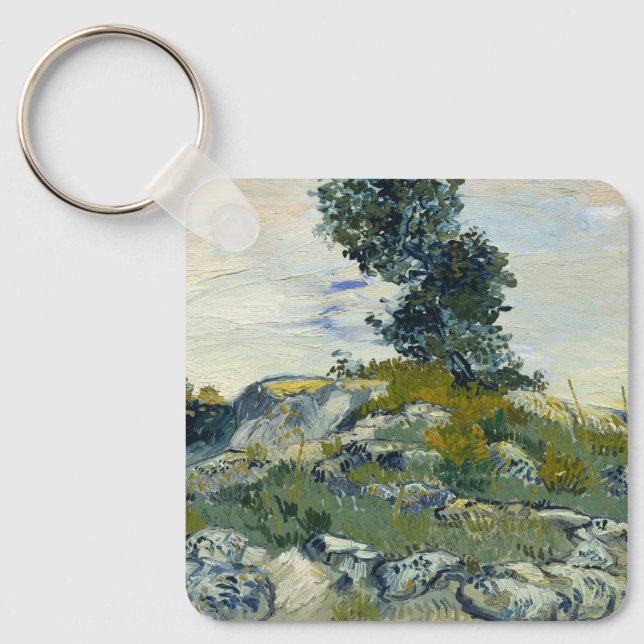 Chaveiro Rochas com Carvalho, Pintura a Óleo de Van Gogh (Frente)