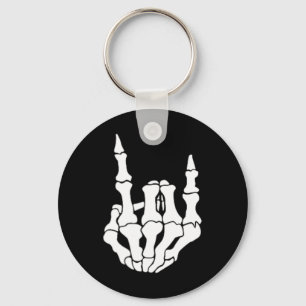Chaveiro Rock Hand Skeleton Vintage - Sinal de Rocker Hallo