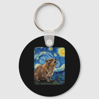 Chaveiro Rock Hyrax Awawa Moon Starry Night Van Gogh Funny 