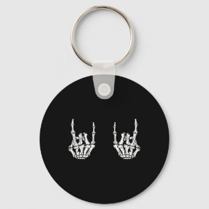 Chaveiro Rock On Rock Star Skeleton Mãos Rocker Funny Hall
