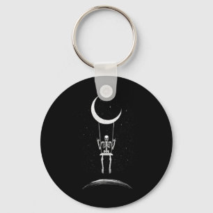 Chaveiro Rock On Skeleton Moon Rock And Roll Men Women Rock