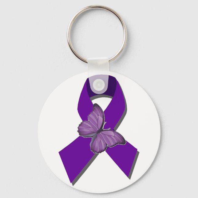 Chaveiro Rock the Ribbon Fibromialgia Support (Frente)