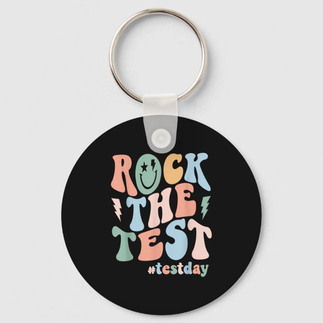 Chaveiro Rock The Test Testing Day Retro Motivational Teach (Frente)