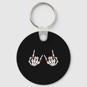 Chaveiro Rocker Hand Sinal Rock Skeleton Pumpkin Rings Crôn