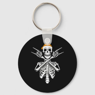 Chaveiro Rocker Skeleton Boné Skater Halloween Hand Rock Me