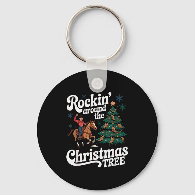 Chaveiro Rockin’ Around The Cowboy Christmas Tree Western X (Frente)