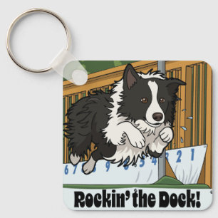 Chaveiro Rockin 'o Dock! Border Collie Salto de Dock