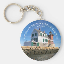 Chaveiro Rockland Breakwater Farol Maine Round Keyring