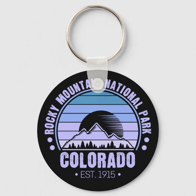 Chaveiro Rocky Mountain National Park Colorado Retro (Frente)