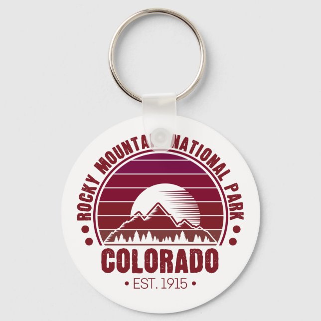 Chaveiro Rocky Mountain National Park Colorado Retro (Frente)