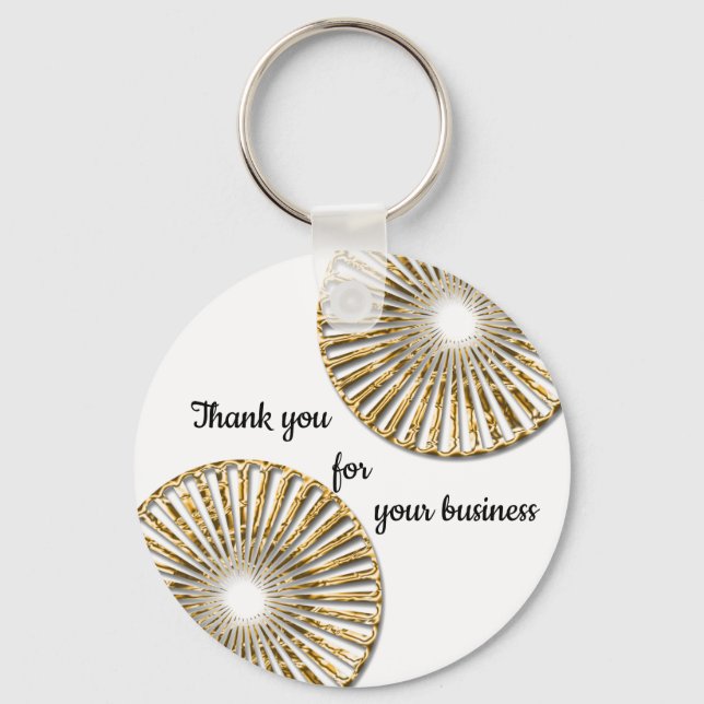 Chaveiro Roda do Ouro de Apreciação do Cliente Obrigado (Frente)