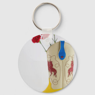 Chaveiro Rodeio azul amarelo vermelho ocidental do cavalo