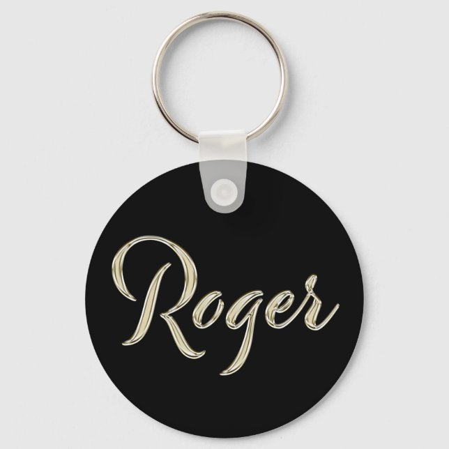 Chaveiro Roger Name whitegold Button Schlüsselanhänger (Frente)