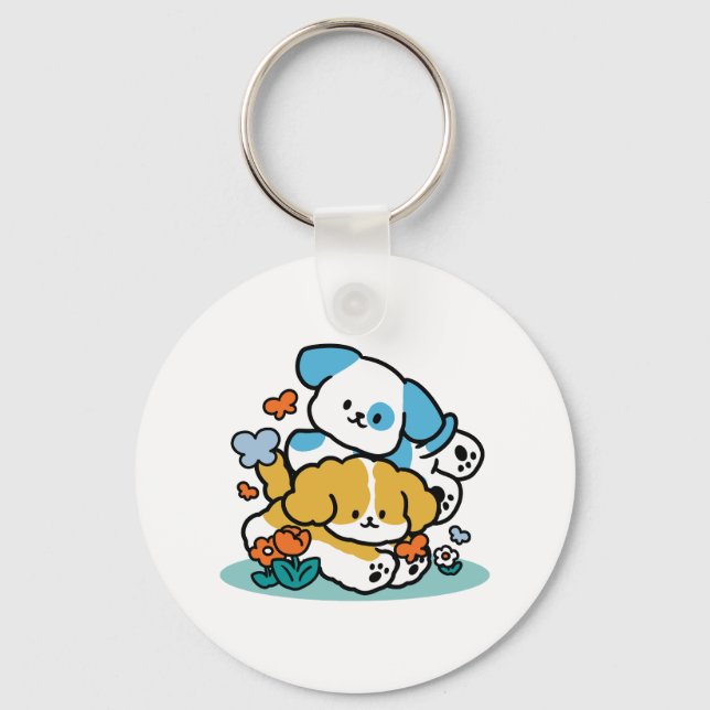 Chaveiro Rolando Para Maio Como Pups Felizes - Cachorro Pri (Frente)