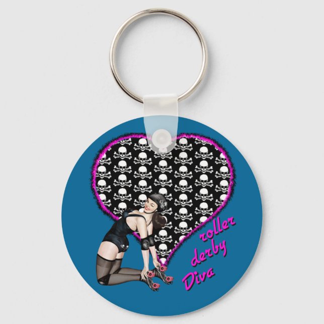 Chaveiro roller derby Diva (Frente)