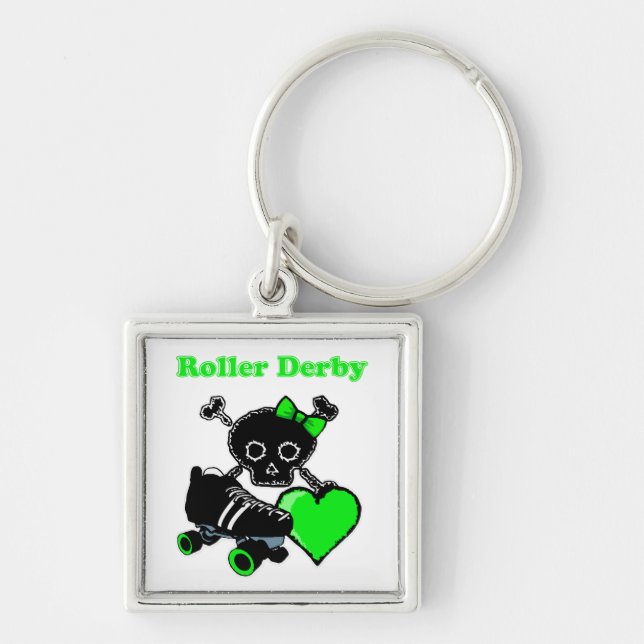 Chaveiro Roller Derby Heart (Verde) (Frente)