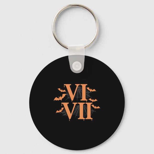 Chaveiro Roman Numerals Vi Vii 67 Meme Gen Alpha Halloween  (Frente)