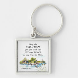 Chaveiro Romanos 15:13 Deus da Esperança, Bíblia Cristã Ver