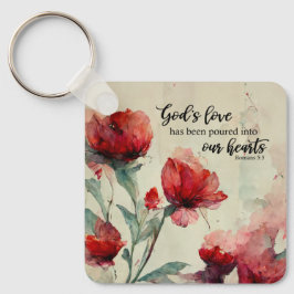 Chaveiro Romanos 5:5 Bíblia de amor de Deus Verso Flores Ro