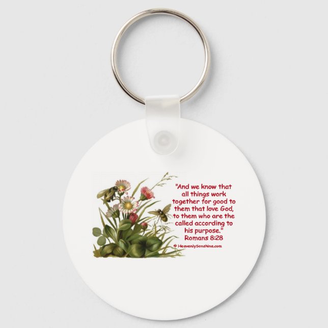 Chaveiro Romanos 8:28 Bee Motif (Frente)
