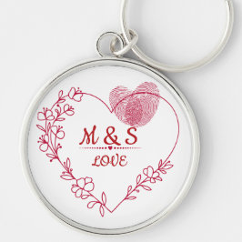 Chaveiro Romantic Fingerprint Heart Keychain