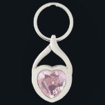 Chaveiro Romântica Corações Rosa Adoram Foto<br><div class="desc">Quadro cor-de-rosa para a sua foto de casais cogumelo favorita.</div>