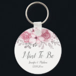 Chaveiro Romântica Watercolor Rosa Florals Sr. & Sra. Weddi<br><div class="desc">Para casamento</div>