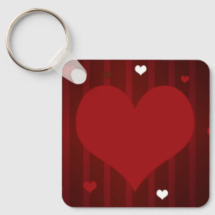 Chaveiro Romântico Vermelho e Branco me amam Namorados card