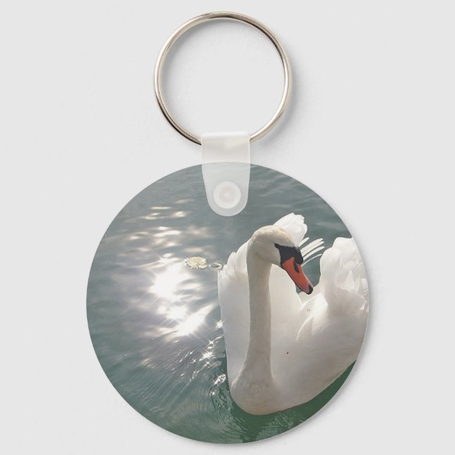 Chaveiro Romantischer weisser Schwan (Frente)