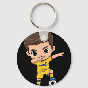 Chaveiro Romênia Dab Kid Gol Cartoon Bandeira Romena Para M