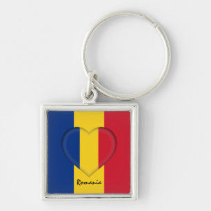 Chaveiro Romênia e Coração, Moda romena de bandeira/espo