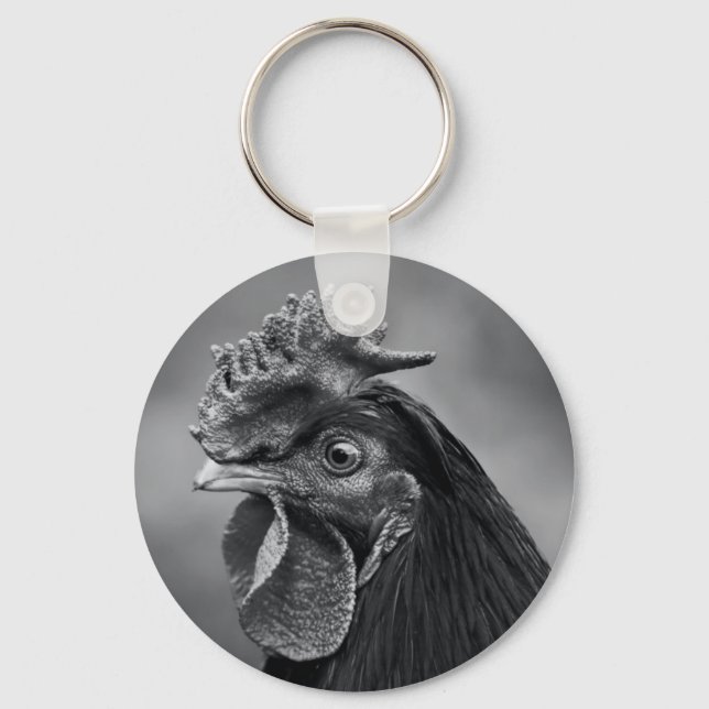 Chaveiro Rooster Preto e Branco (Frente)