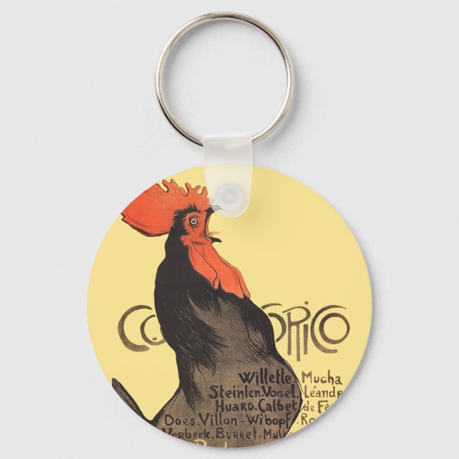 Chaveiro Rooster Steinlen Cocorico Arte Francesa (Frente)
