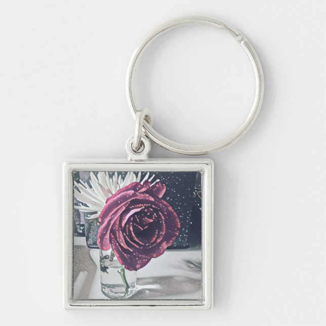 Chaveiro Rosa artístico (Frente)