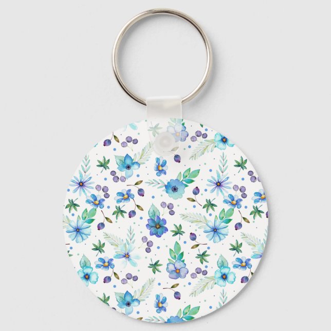 Chaveiro Rosa azul (Frente)