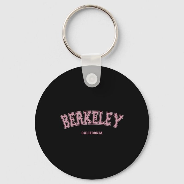 Chaveiro Rosa Berkeley Califórnia Ca Estilo Varsity Em Berk (Frente)