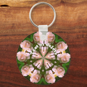 Chaveiro Rosa Branca Caleidoscópio Flor Arte Personalizada