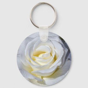 Chaveiro Rosa branca única desabrocha