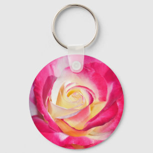 Chaveiro Rosa cor-de-rosa e amarelo bonito