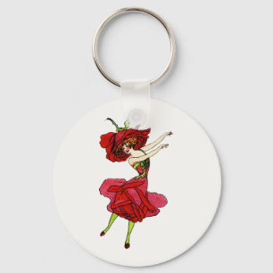 Chaveiro Rosa de Beleza Americana, Arte do Livro de Flores
