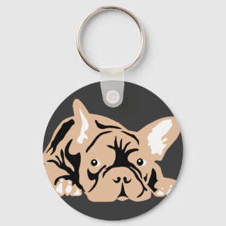 Chaveiro Rosa de Buldogue Francês