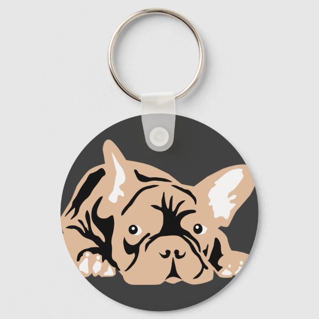 Chaveiro Rosa de Buldogue Francês (Frente)