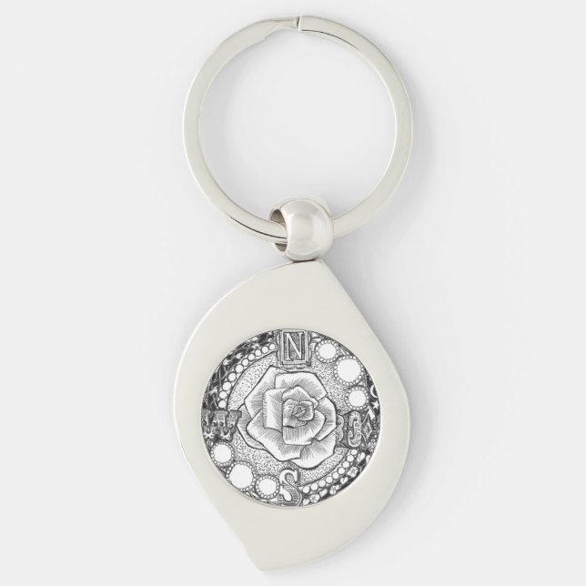 Chaveiro Rosa de compasso do Victorian (Frente)