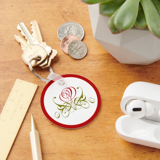 Chaveiro Rosa de rolagem vermelha (Mesa)
