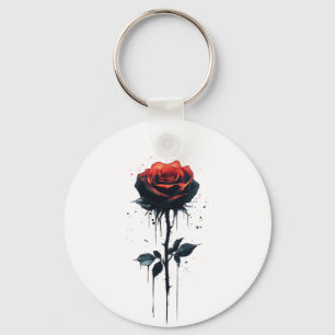 Chaveiro Rosa de Sangue Gótico