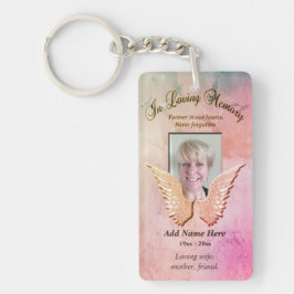 Chaveiro Rosa do Angel Wings do Memorial Personalizado Colo
