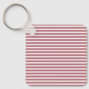 Chaveiro Rosa Dourado Branco Listras Horizontais Simples